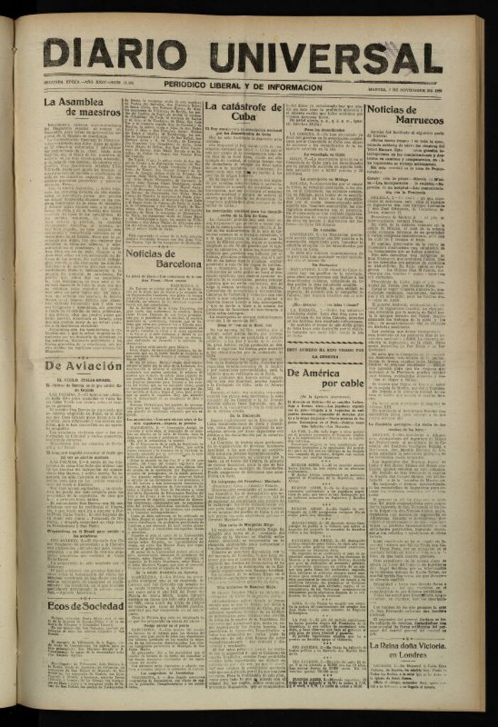 Miniatura de Diario Universal del 2 de noviembre de 1926