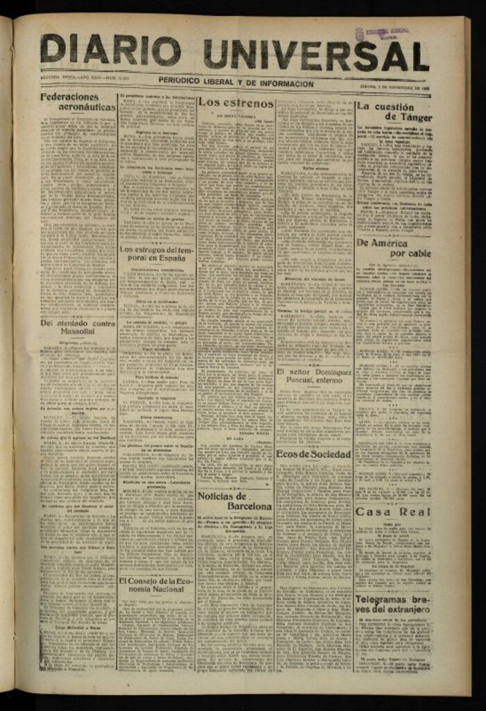 Miniatura de Diario Universal del 4 de noviembre de 1926