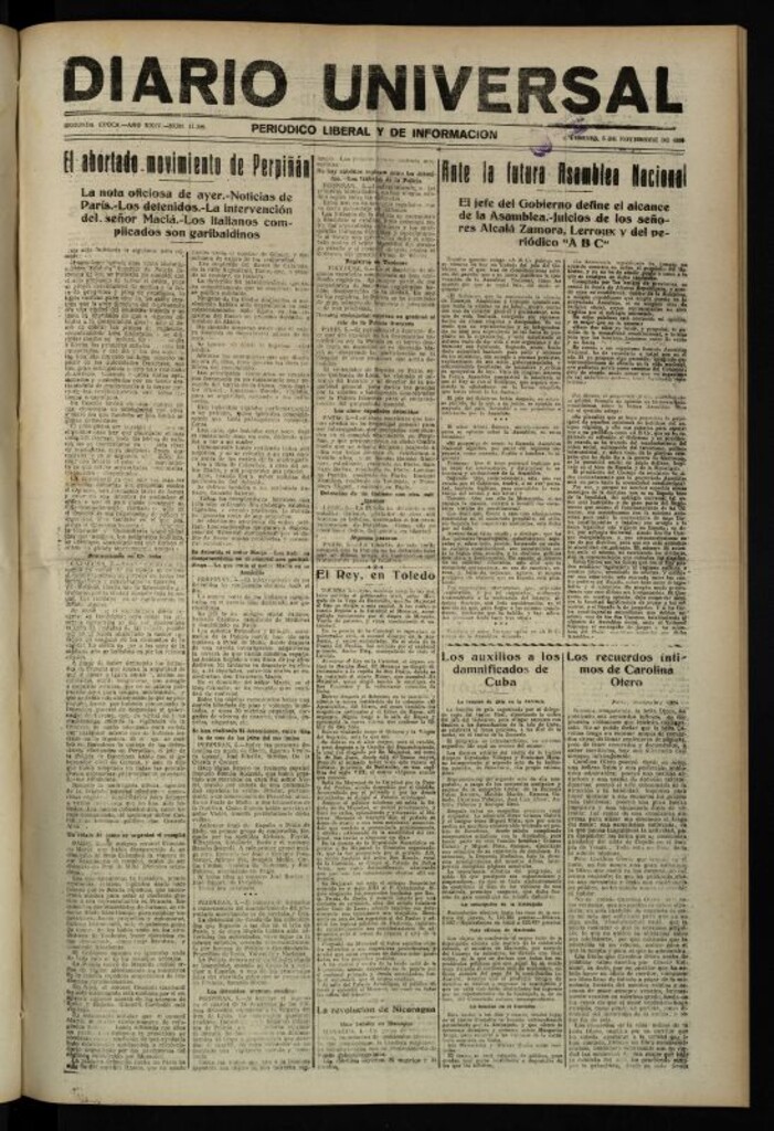 Miniatura de Diario Universal del 5 de noviembre de 1926