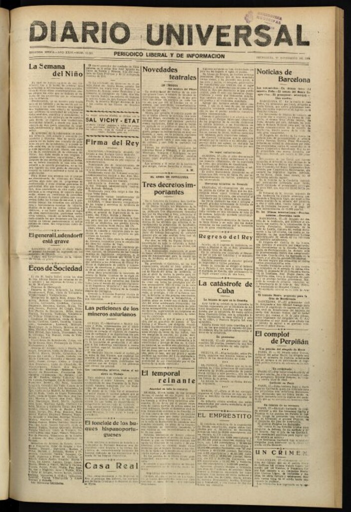 Miniatura de Diario Universal del 17 de noviembre de 1926