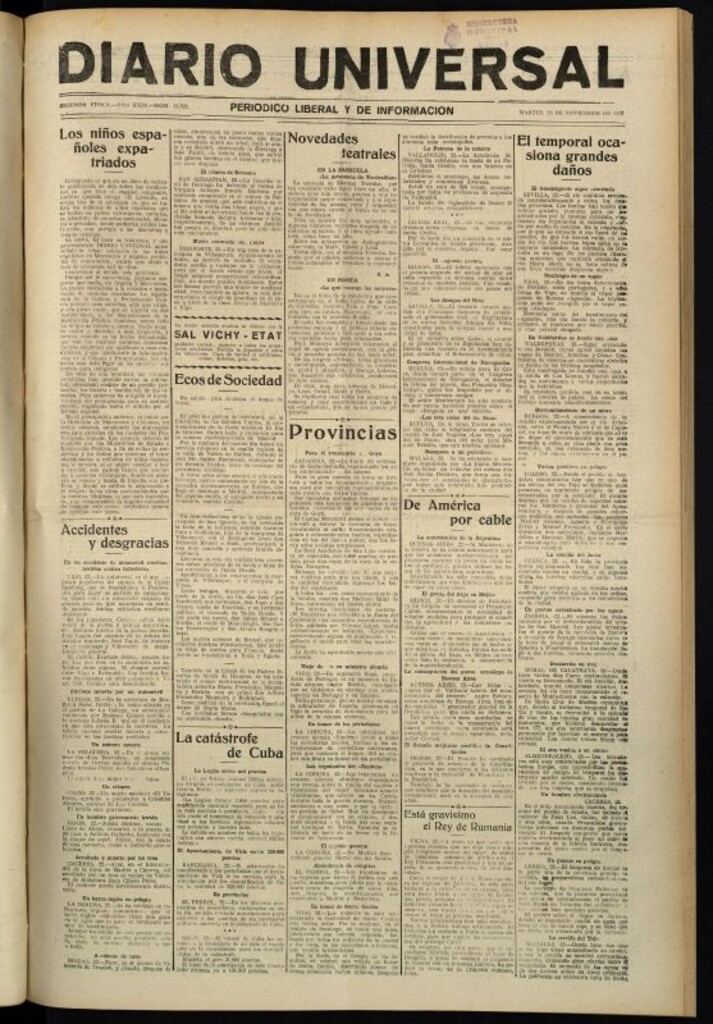 Miniatura de Diario Universal del 23 de noviembre de 1926
