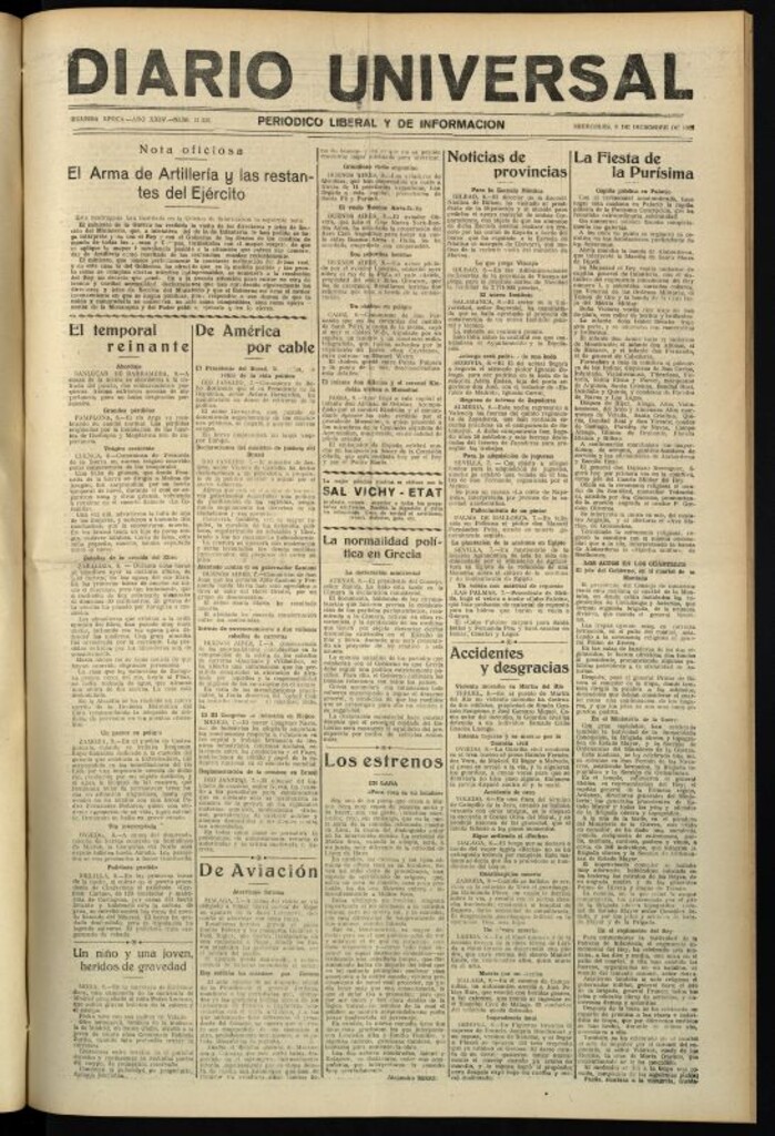 Miniatura de Diario Universal del 8 de diciembre de 1926