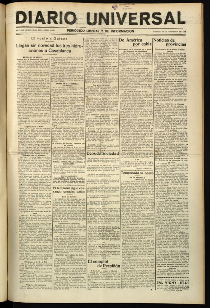 Miniatura de Diario Universal del 10 de diciembre de 1926