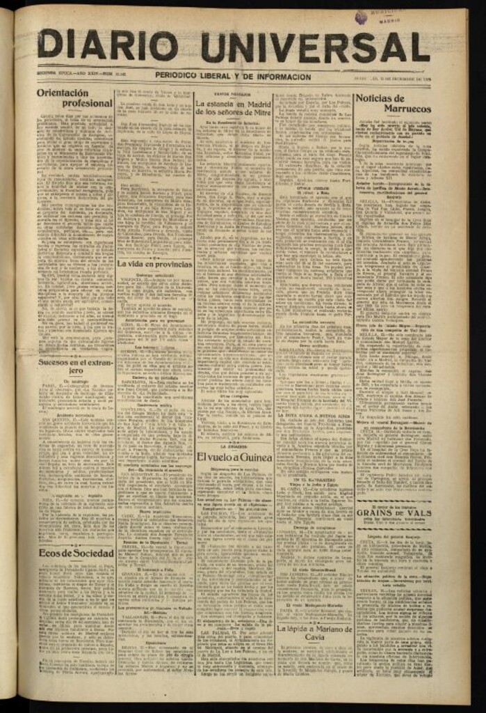 Miniatura de Diario Universal del 15 de diciembre de 1926