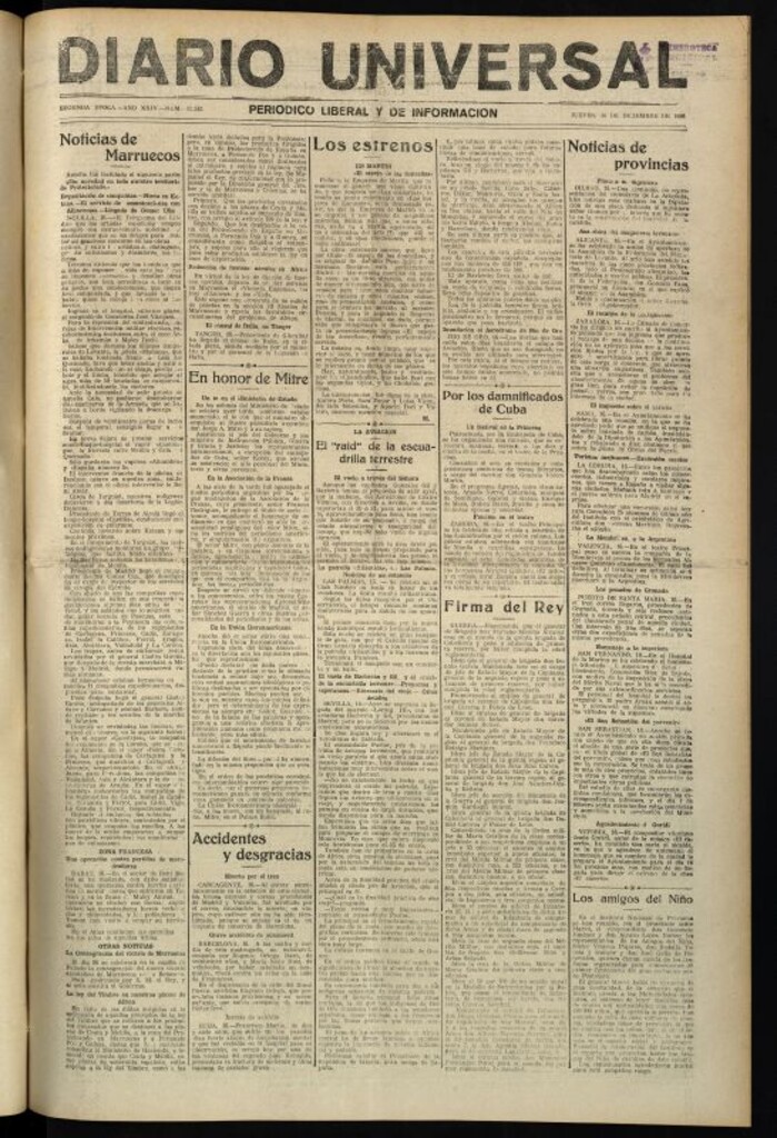 Miniatura de Diario Universal del 16 de diciembre de 1926