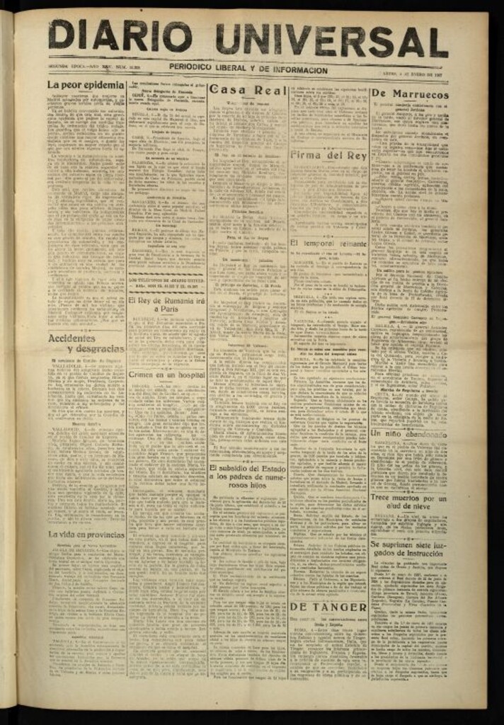 Miniatura de Diario Universal del 4 de enero de 1927