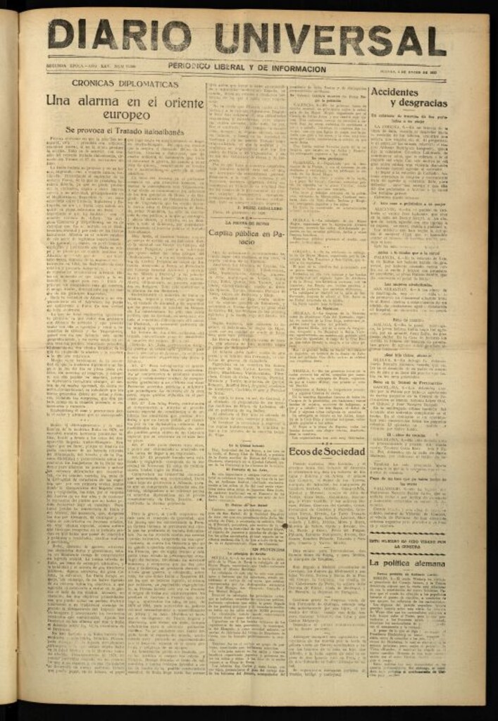 Miniatura de Diario Universal del 6 de enero de 1927
