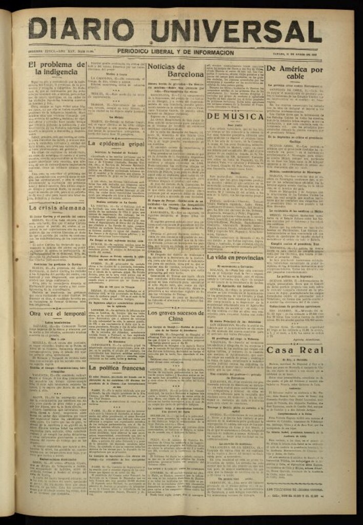Miniatura de Diario Universal del 15 de enero de 1927