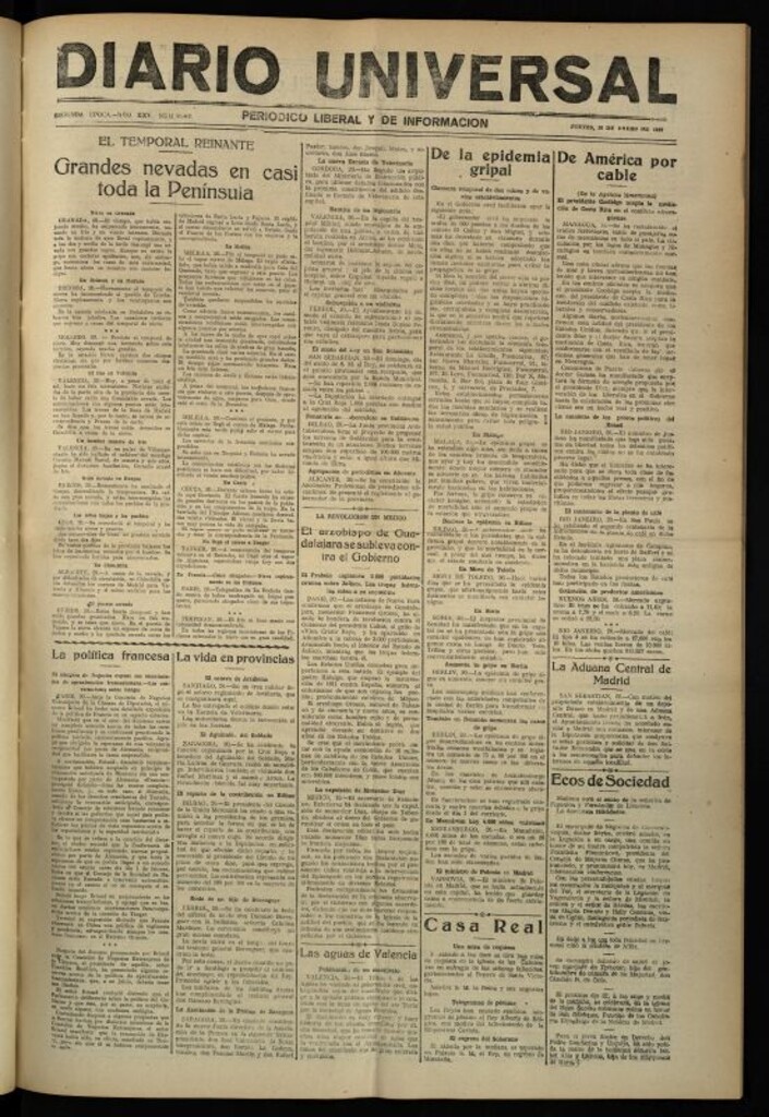 Miniatura de Diario Universal del 20 de enero de 1927
