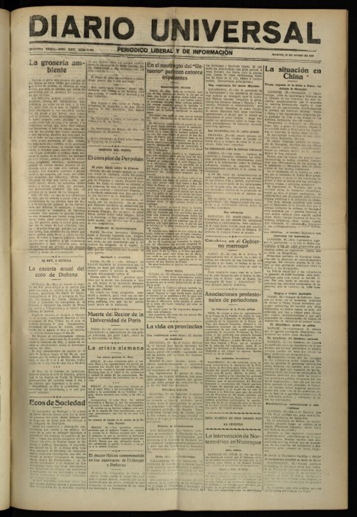 Miniatura de Diario Universal del 25 de enero de 1927