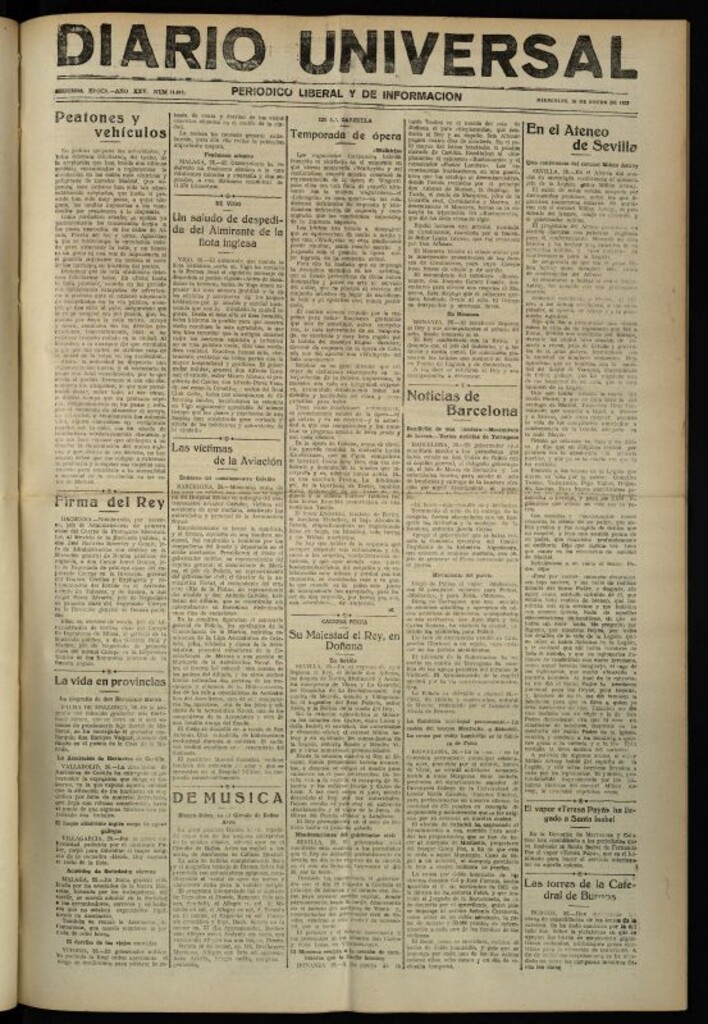 Miniatura de Diario Universal del 26 de enero de 1927