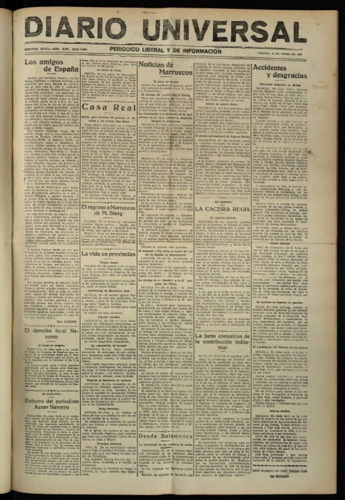 Miniatura de Diario Universal del 28 de enero de 1927