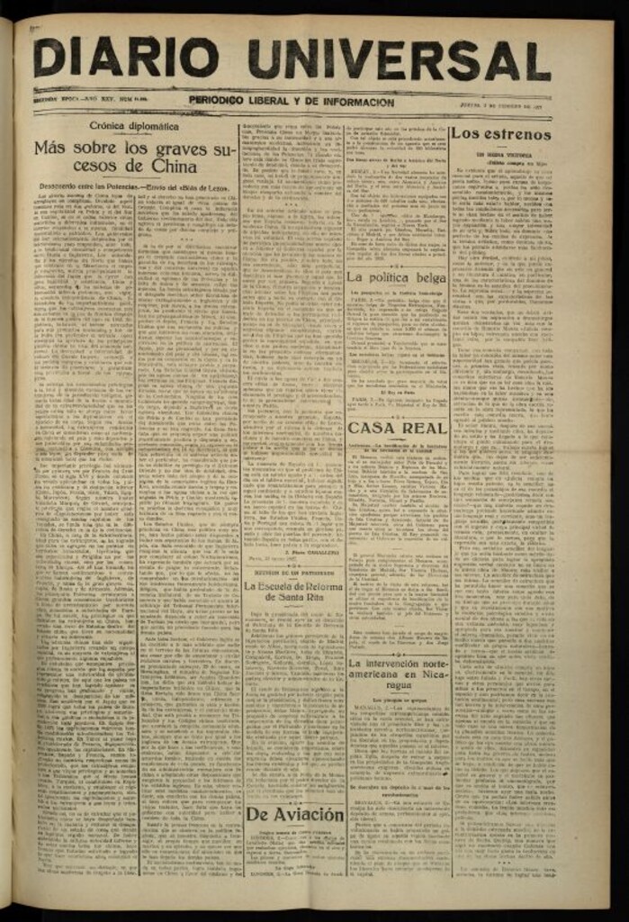 Miniatura de Diario Universal del 3 de febrero de 1927