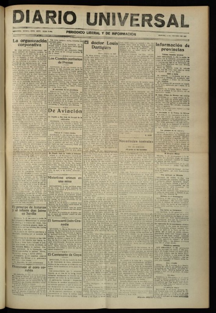 Miniatura de Diario Universal del 5 de febrero de 1927