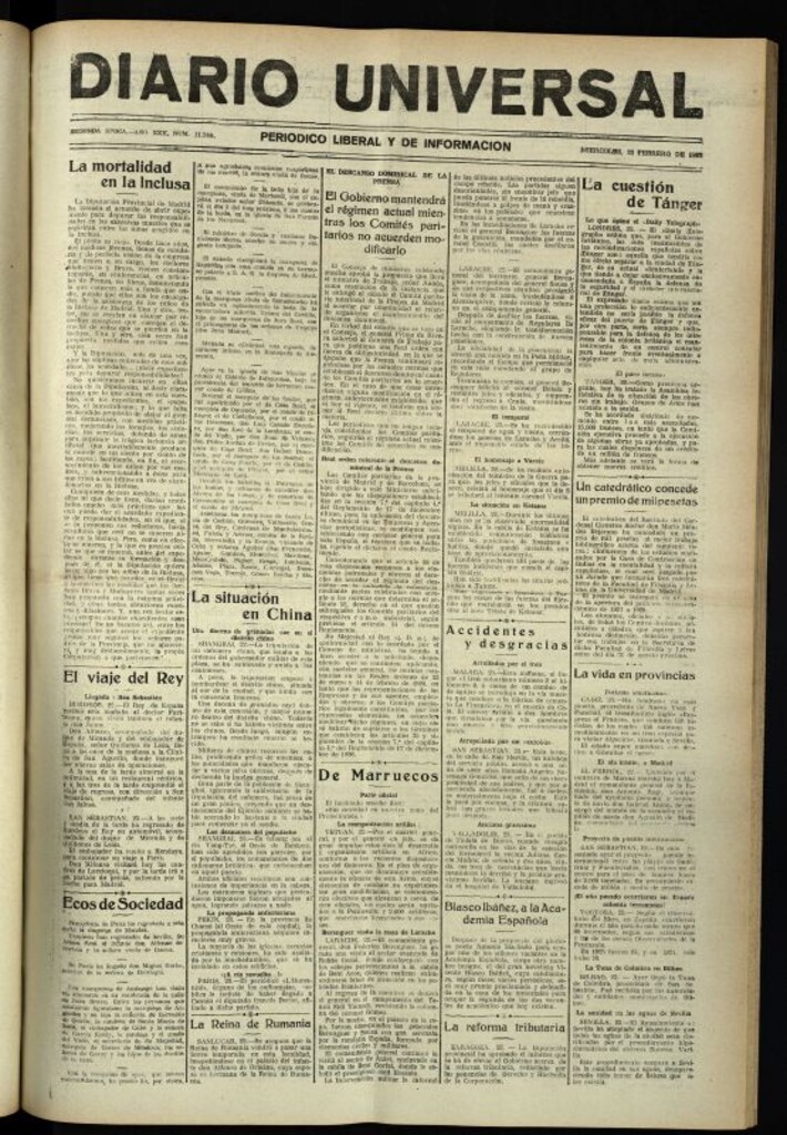Miniatura de Diario Universal del 23 de febrero de 1927