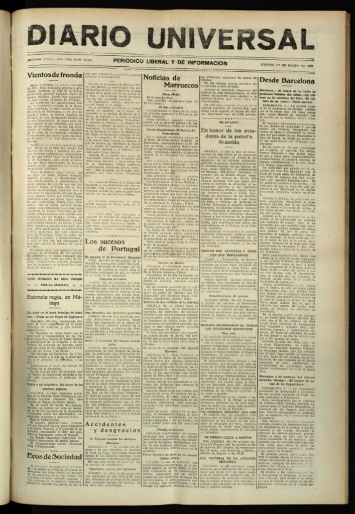 Miniatura de Diario Universal del 1 de marzo de 1927