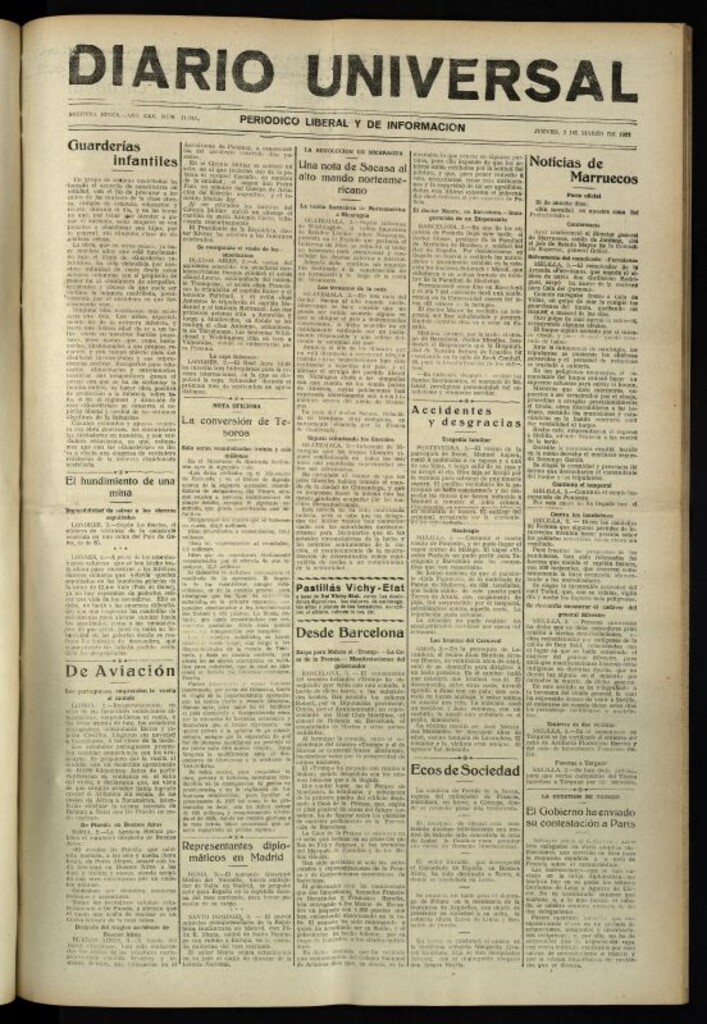 Miniatura de Diario Universal del 3 de marzo de 1927