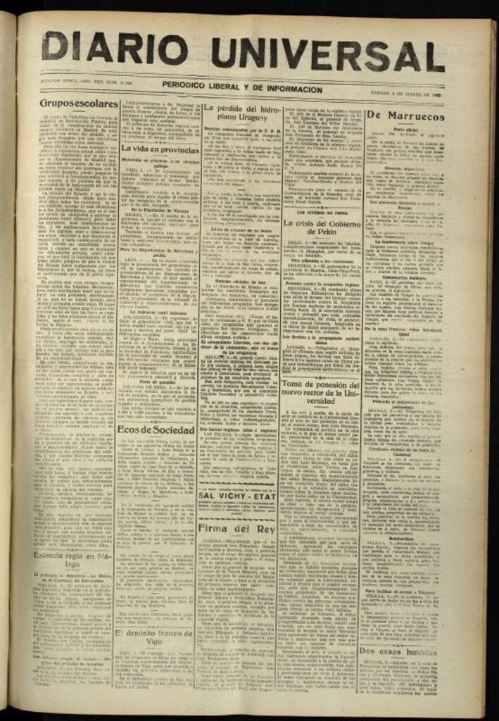Miniatura de Diario Universal del 5 de marzo de 1927