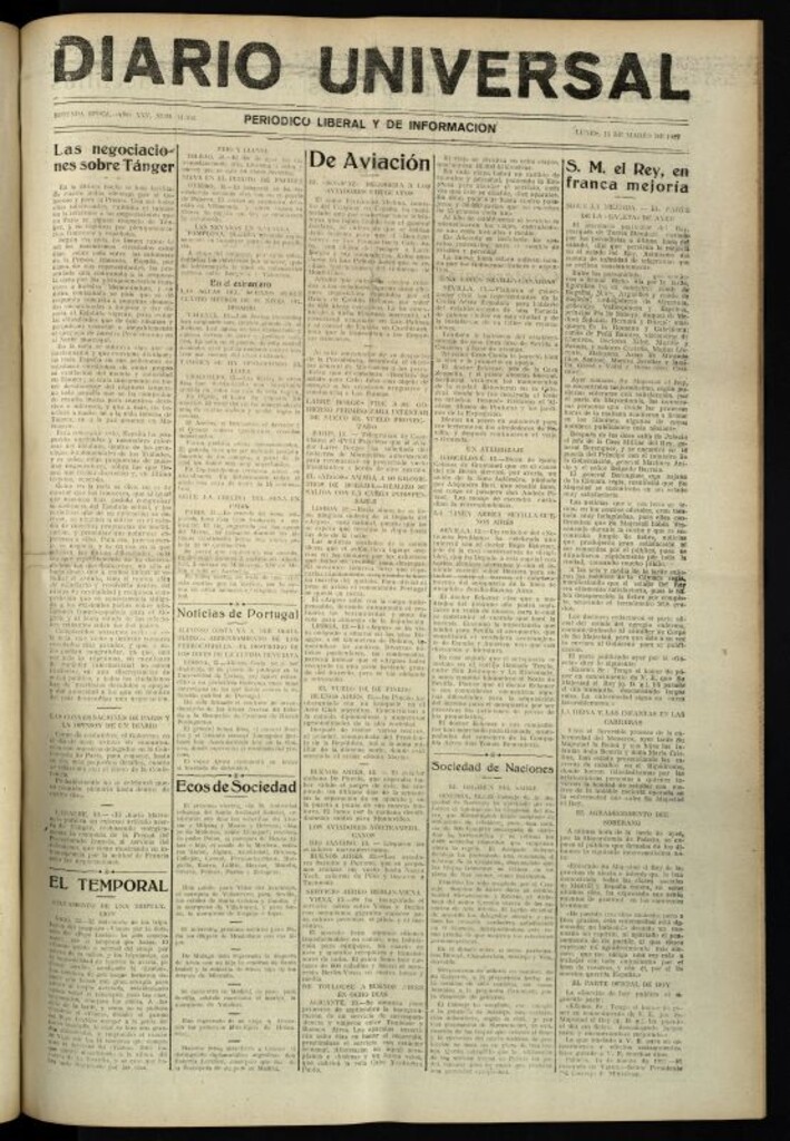 Miniatura de Diario Universal del 14 de marzo de 1927