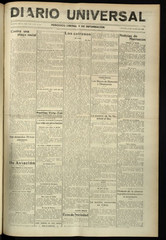 Miniatura de Diario Universal del 17 de marzo de 1927