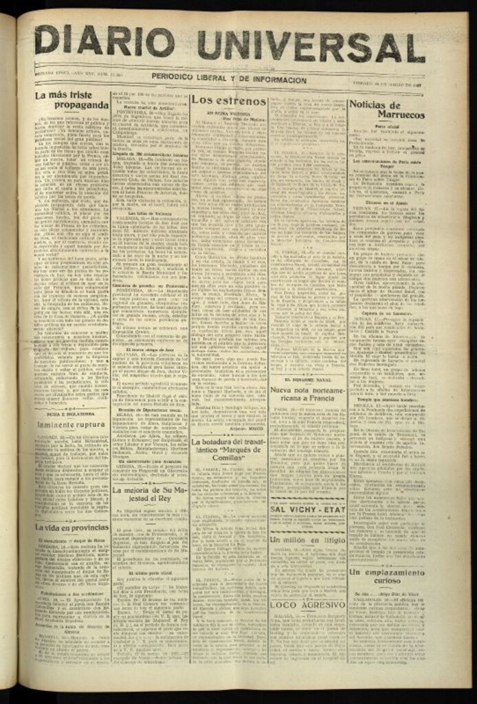 Miniatura de Diario Universal del 18 de marzo de 1927