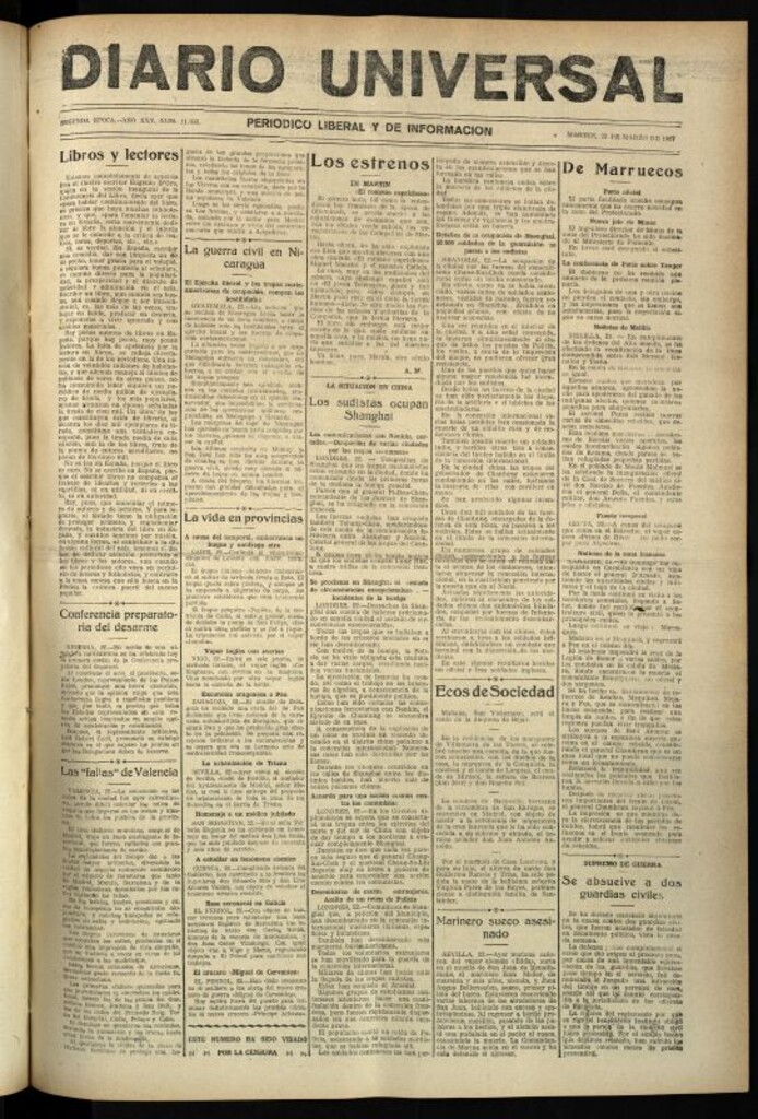 Miniatura de Diario Universal del 22 de marzo de 1927