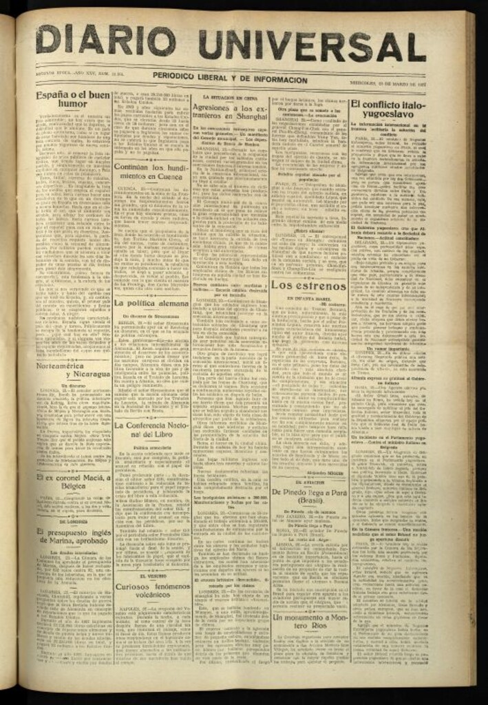 Miniatura de Diario Universal del 23 de marzo de 1927