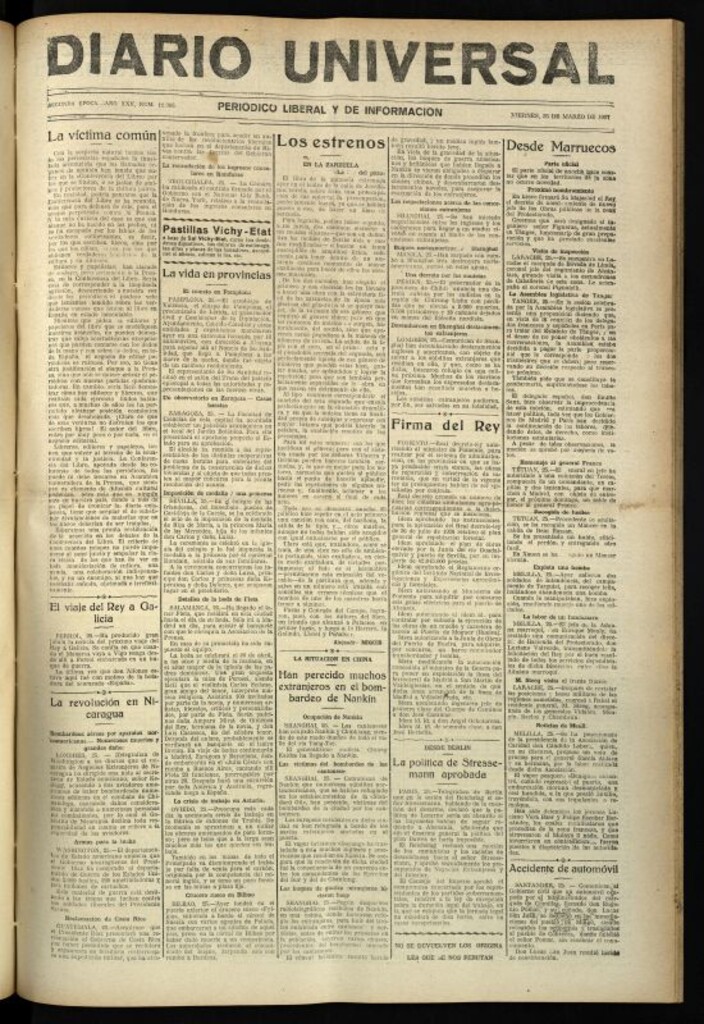 Miniatura de Diario Universal del 25 de marzo de 1927