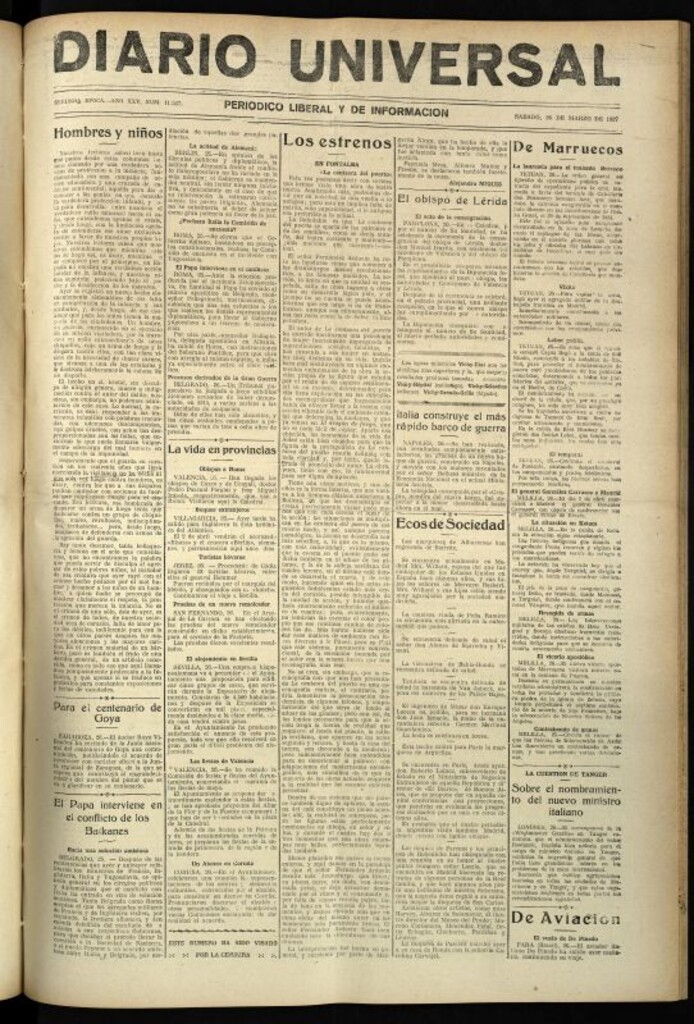 Miniatura de Diario Universal del 26 de marzo de 1927