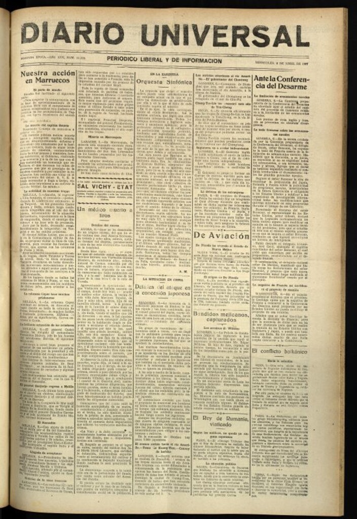Miniatura de Diario Universal del 6 de abril de 1927