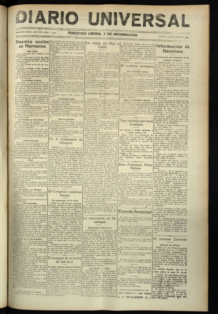 Miniatura de Diario Universal del 21 de abril de 1927
