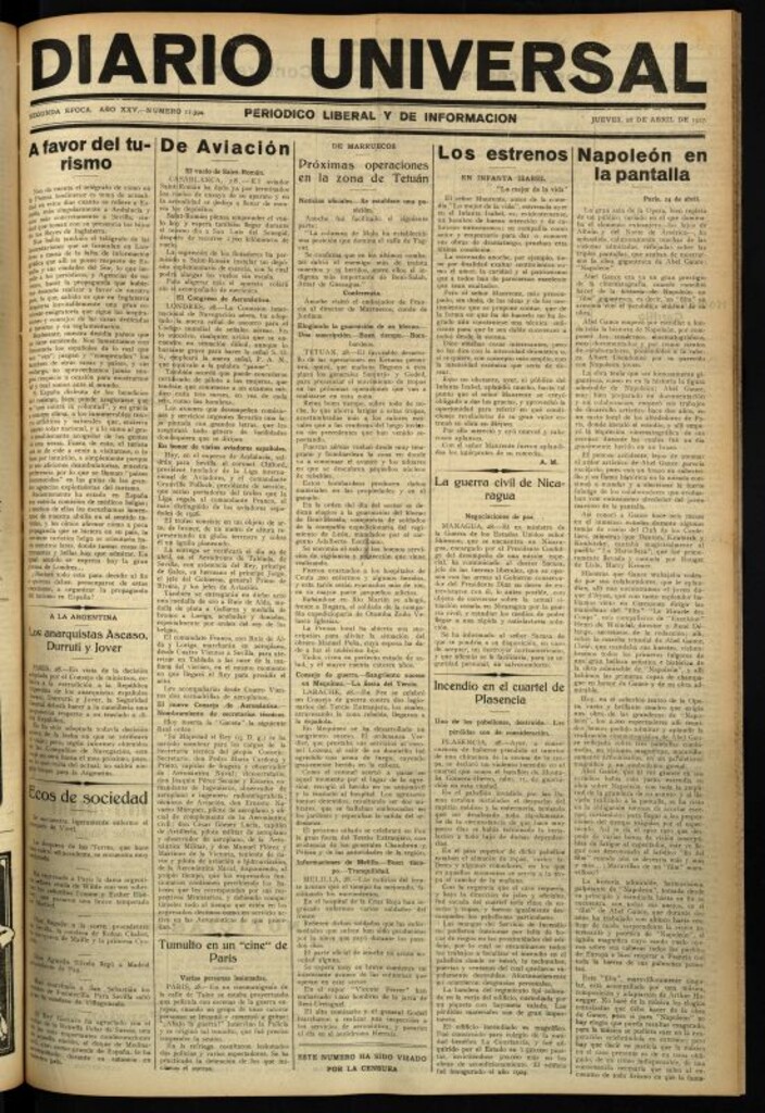 Miniatura de Diario Universal del 28 de abril de 1927