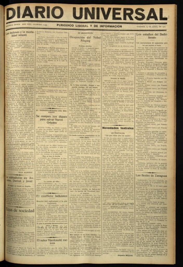 Miniatura de Diario Universal del 29 de abril de 1927
