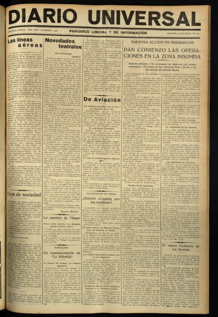 Miniatura de Diario Universal del 30 de abril de 1927