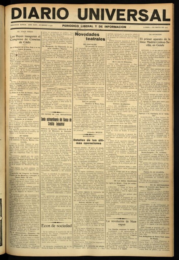 Miniatura de Diario Universal del 2 de mayo de 1927