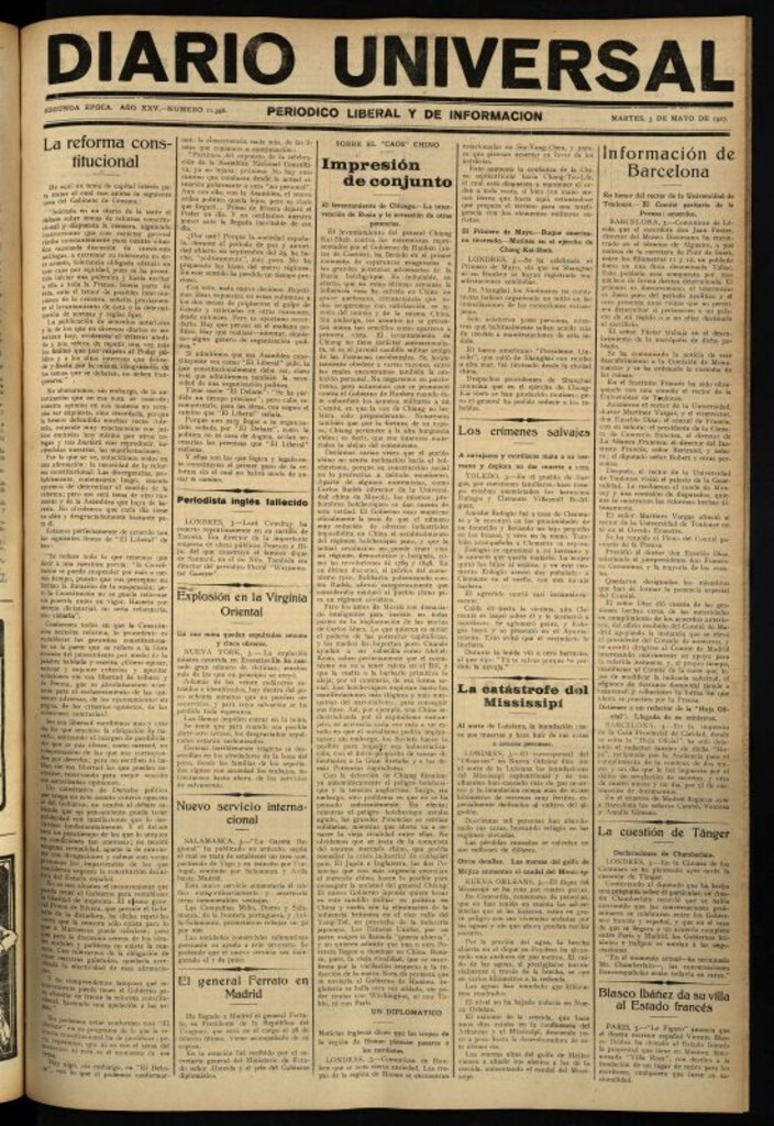 Miniatura de Diario Universal del 3 de mayo de 1927