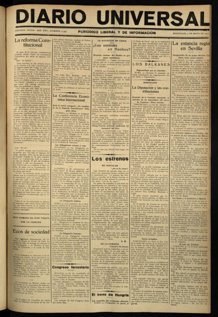 Miniatura de Diario Universal del 4 de mayo de 1927