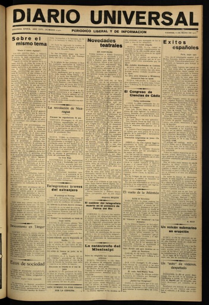 Miniatura de Diario Universal del 6 de mayo de 1927