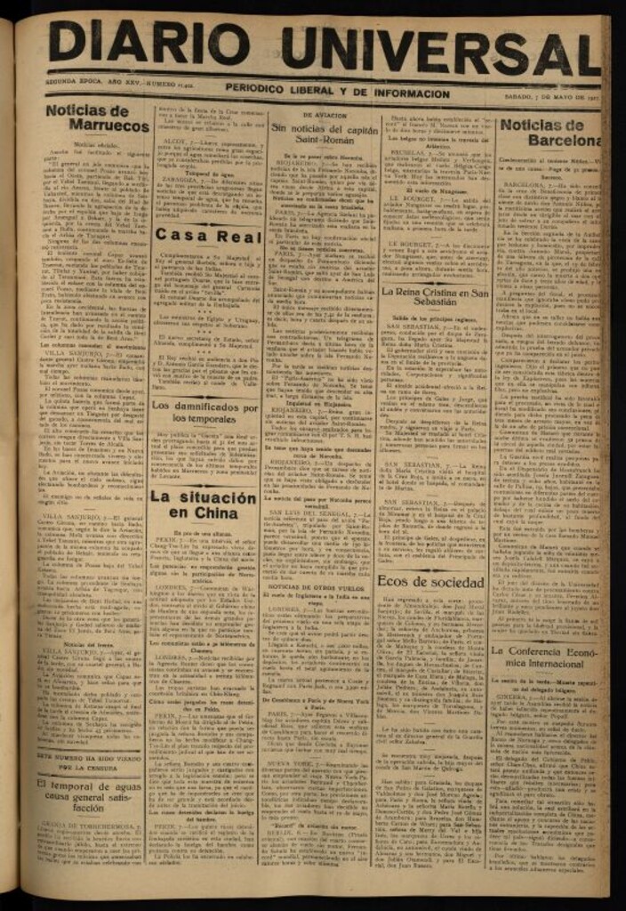 Miniatura de Diario Universal del 7 de mayo de 1927