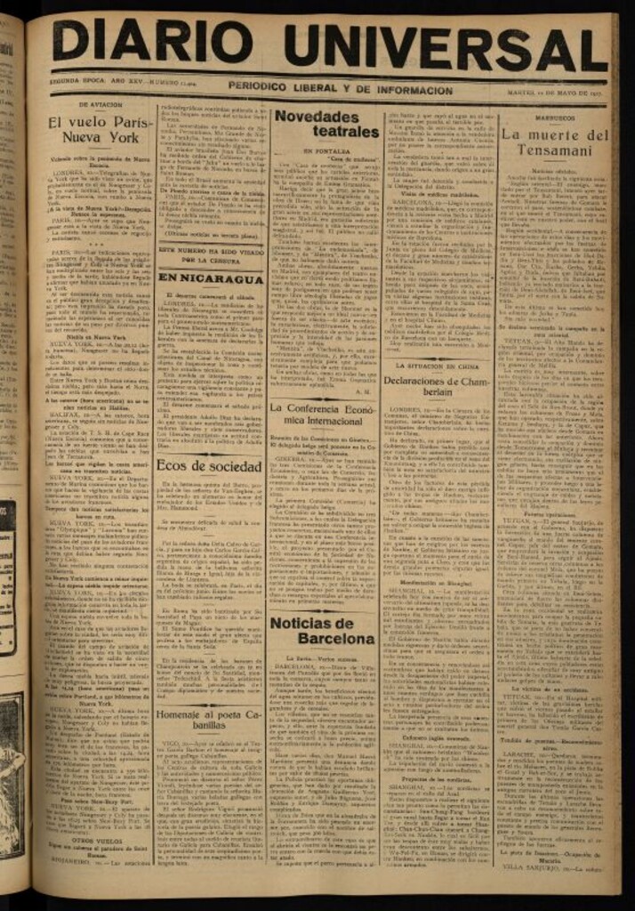 Miniatura de Diario Universal del 10 de mayo de 1927