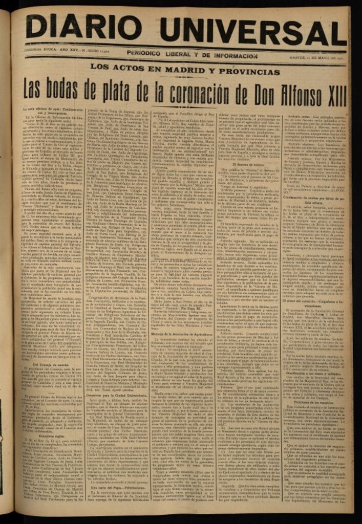 Miniatura de Diario Universal del 17 de mayo de 1927