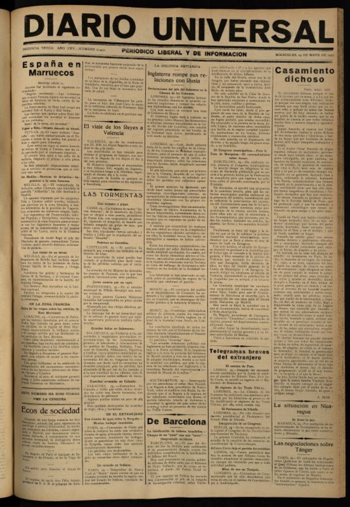 Miniatura de Diario Universal del 25 de mayo de 1927