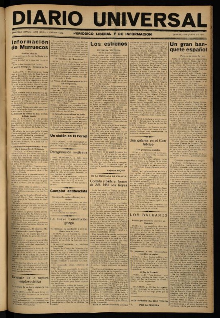 Miniatura de Diario Universal del 2 de junio de 1927