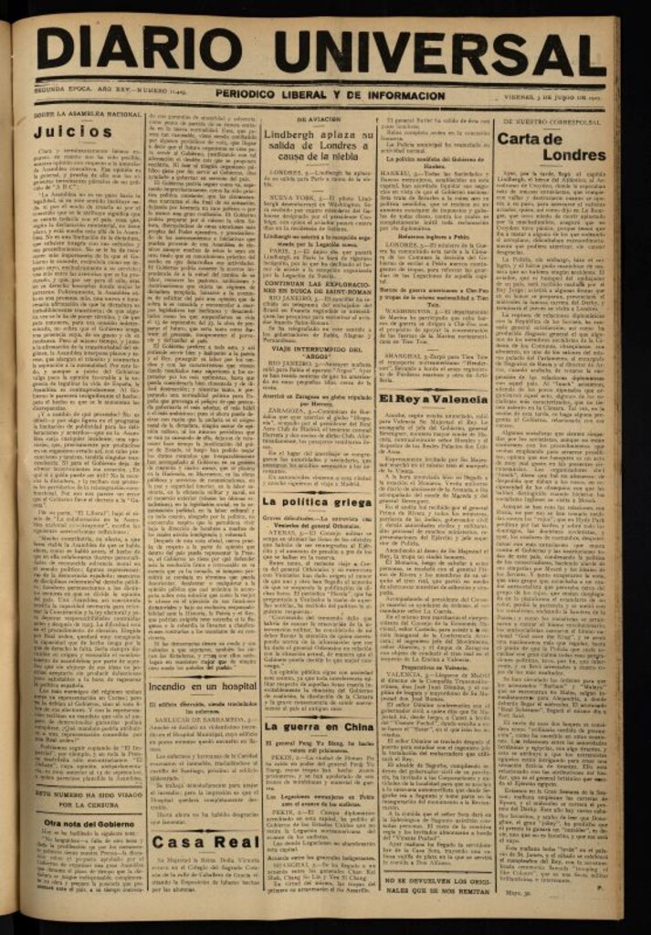 Miniatura de Diario Universal del 3 de junio de 1927