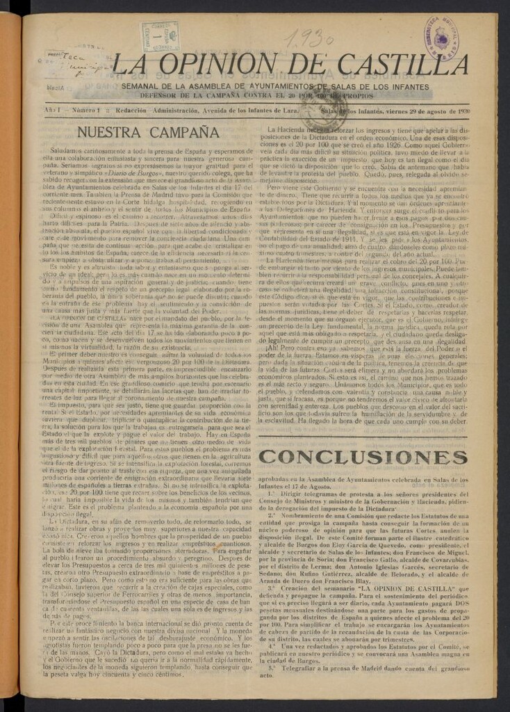 Miniatura de La Opinión de Castilla
