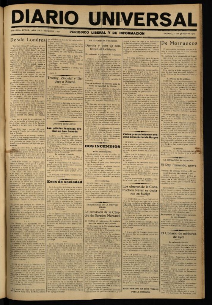 Miniatura de Diario Universal del 11 de junio de 1927