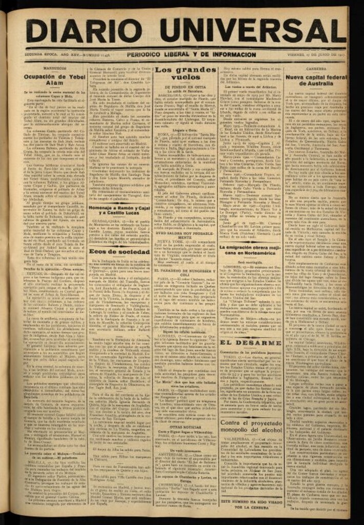 Miniatura de Diario Universal del 17 de junio de 1927
