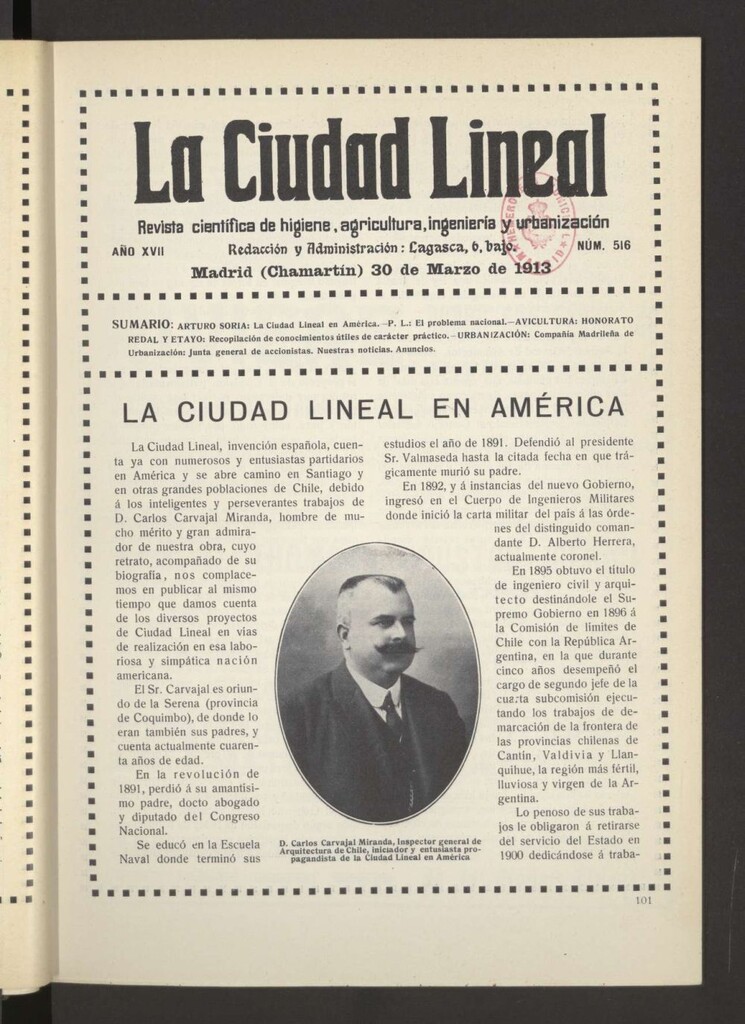 Miniatura de La Ciudad Lineal : órgano oficial de la Compañía Madrileña de Urbanización del 30 de marzo de 1913
