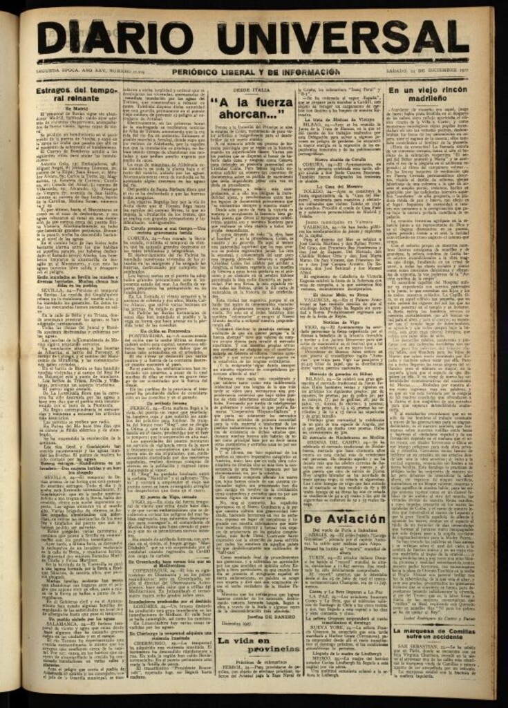 Miniatura de Diario Universal del 24 de diciembre de 1927