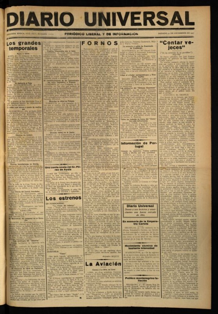 Miniatura de Diario Universal del 31 de diciembre de 1927